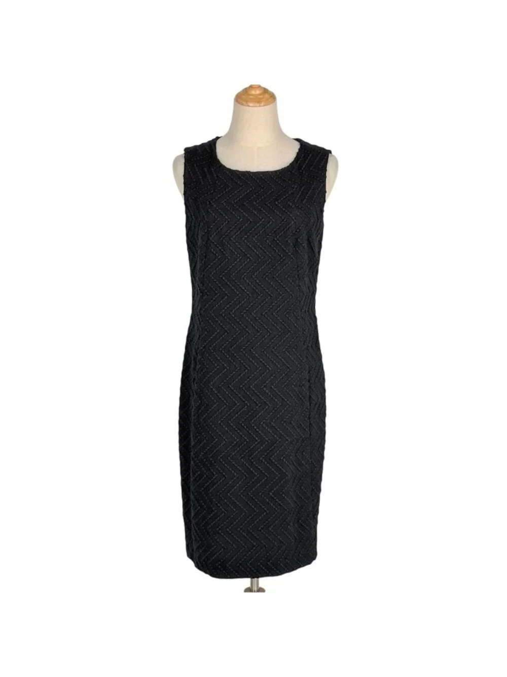 Chanel Sleeveless Dress Long Tight Skirt Wool Black